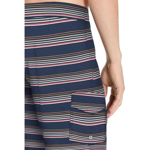 NWT Goodthreads Men Navy Blue Striped Swim Board Short Quick Dry Size 34 x 11" - Picture 2 of 6